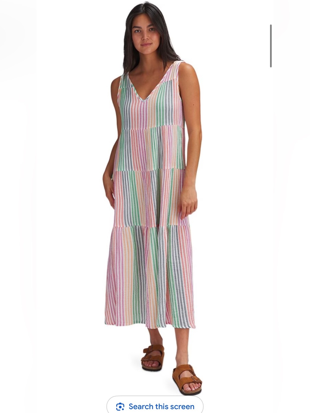 Marine Layer Corinne Stripe Sleeveless Cotton Gauze Maxi Dress Size Small